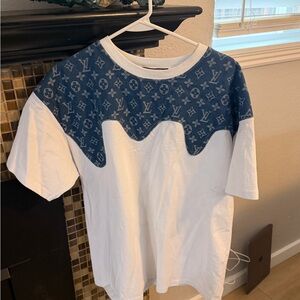 Louis Vuitton Kids Blue and White Logo Tee